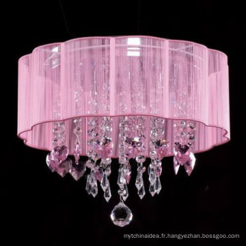 Lustre en cristal rose lampe de plafond moderne belle fleur forme lustre